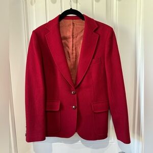Vintage Asher Women’s Wool Leather Button Blazer Sz 4